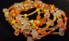 Waist Beads – Orange, Yellow, Pink, Red, Rose & Cherry Quartz Jewelry