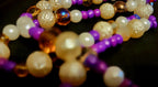 Waist Beads - Hand Beaded Purple Crystal Pearl