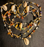 Waist Beads – Cowrie, Tiger Eye, Black Agate, Crystal Galaxy