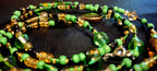 Waist Beads Jewelry - Green Black Gold Hand-Beaded
