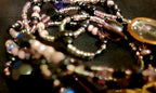Waist Beads- Purple Black Clear