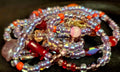 Waist Beads: Violet, Red, Yellow, Black Accents