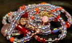 Waist Beads: Violet, Red, Yellow, Black Accents