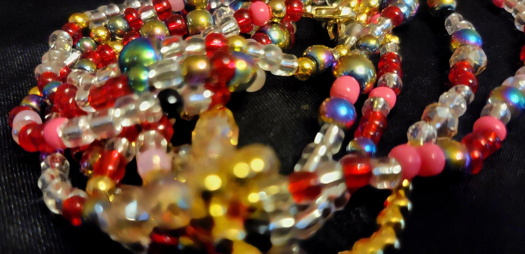 Waist Beads – Red, Black, White, Pink, Clear