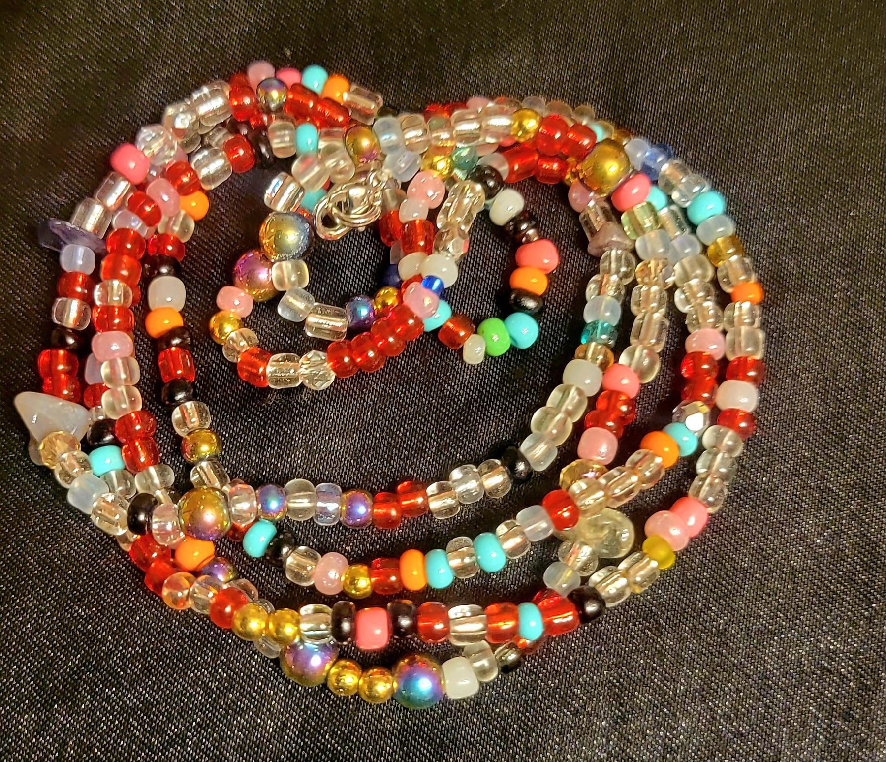 Waist Beads – Red, Black, White, Pink, Clear