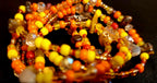 Waist Beads & Anklet Orange Yellow Tiger Eye Mookaite Jasper Hand Beaded
