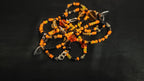 Waist Beads – Orange Black Red Accents, Heart Charm