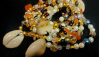 Waist Beads – Cowrie Shells, Carnelian, Gold, Crystal