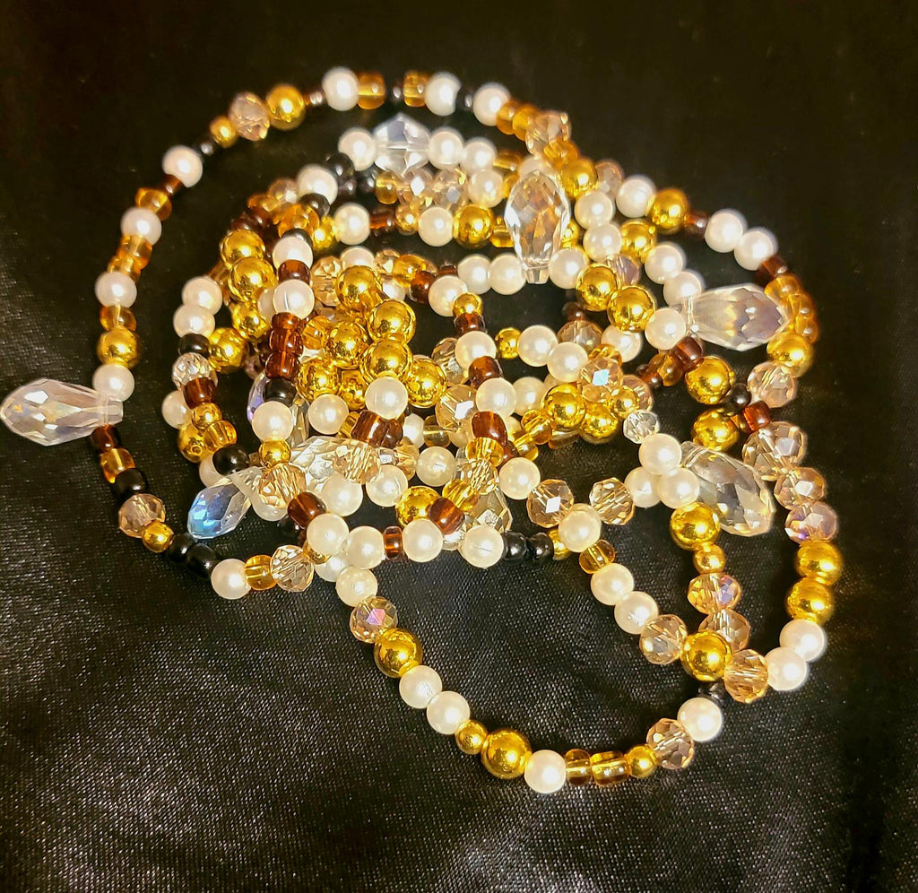 Waist Beads – Pearl, Gold, Crystal, Brown, Black