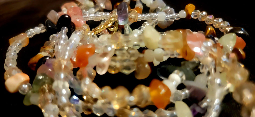 Waist Beads – Mixed Gemstones, Crystal, Clear