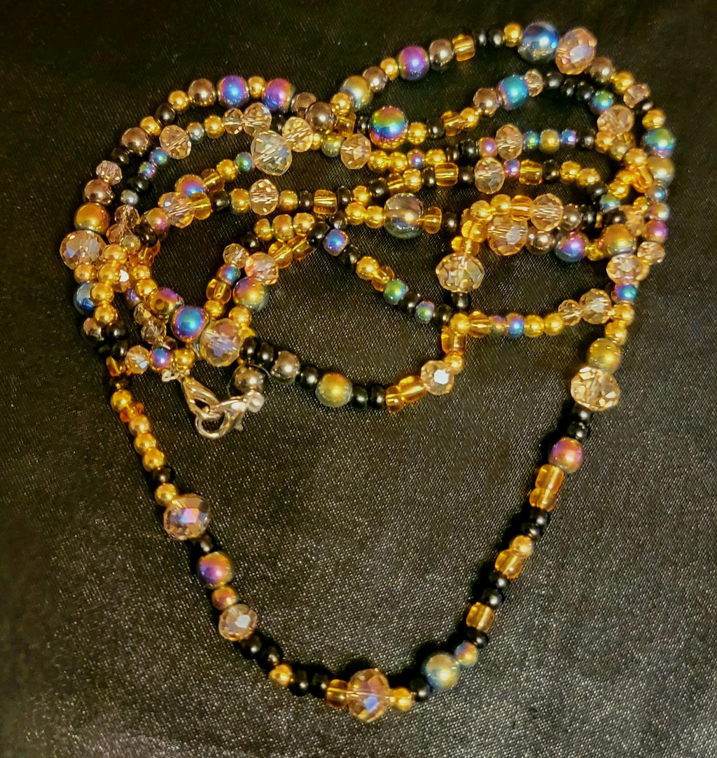 Waist Beads – Black Gold Crystal Galaxy