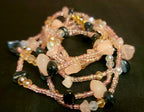 Waist Beads - Hand-beaded Rose Quartz Black Agate