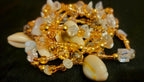Waist Beads - Amethyst Cowrie Shell Gold Hand Beaded