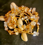 Waist Beads - Amethyst Cowrie Shell Gold Hand Beaded