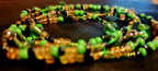 Waist Beads Jewelry - Green Black Gold Hand-Beaded