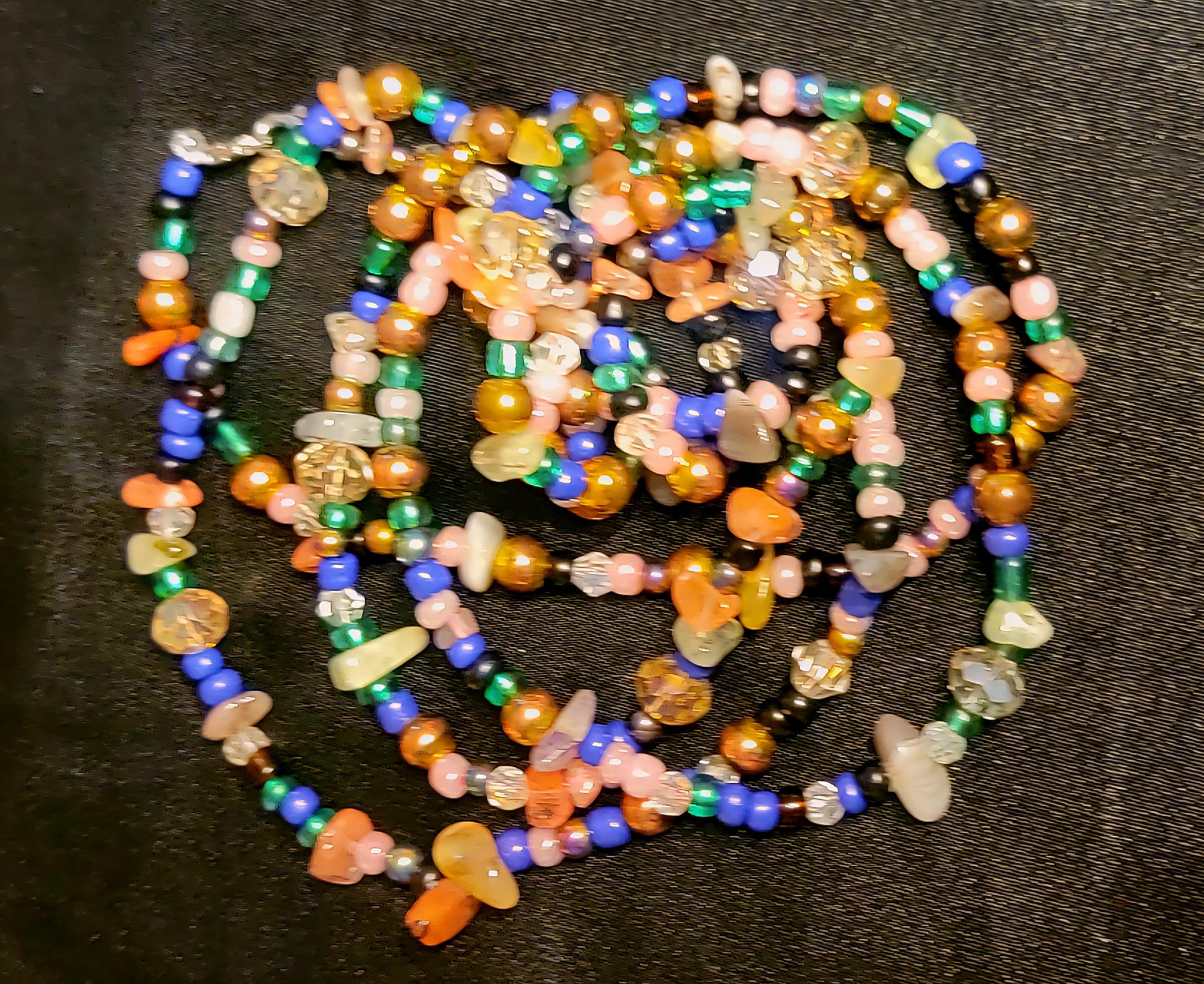 Waist Beads – Green, Pink, Black, Crystal, Purple, Amethyst