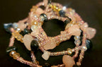 Waist Beads - Hand-beaded Rose Quartz Black Agate