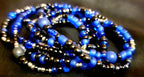 Waist Beads: Black Blue Elastic Cord