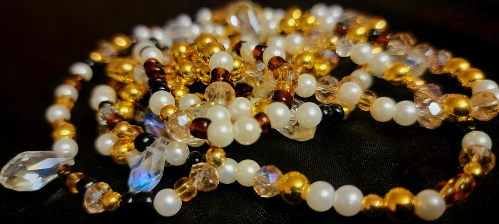 Waist Beads – Pearl, Gold, Crystal, Brown, Black