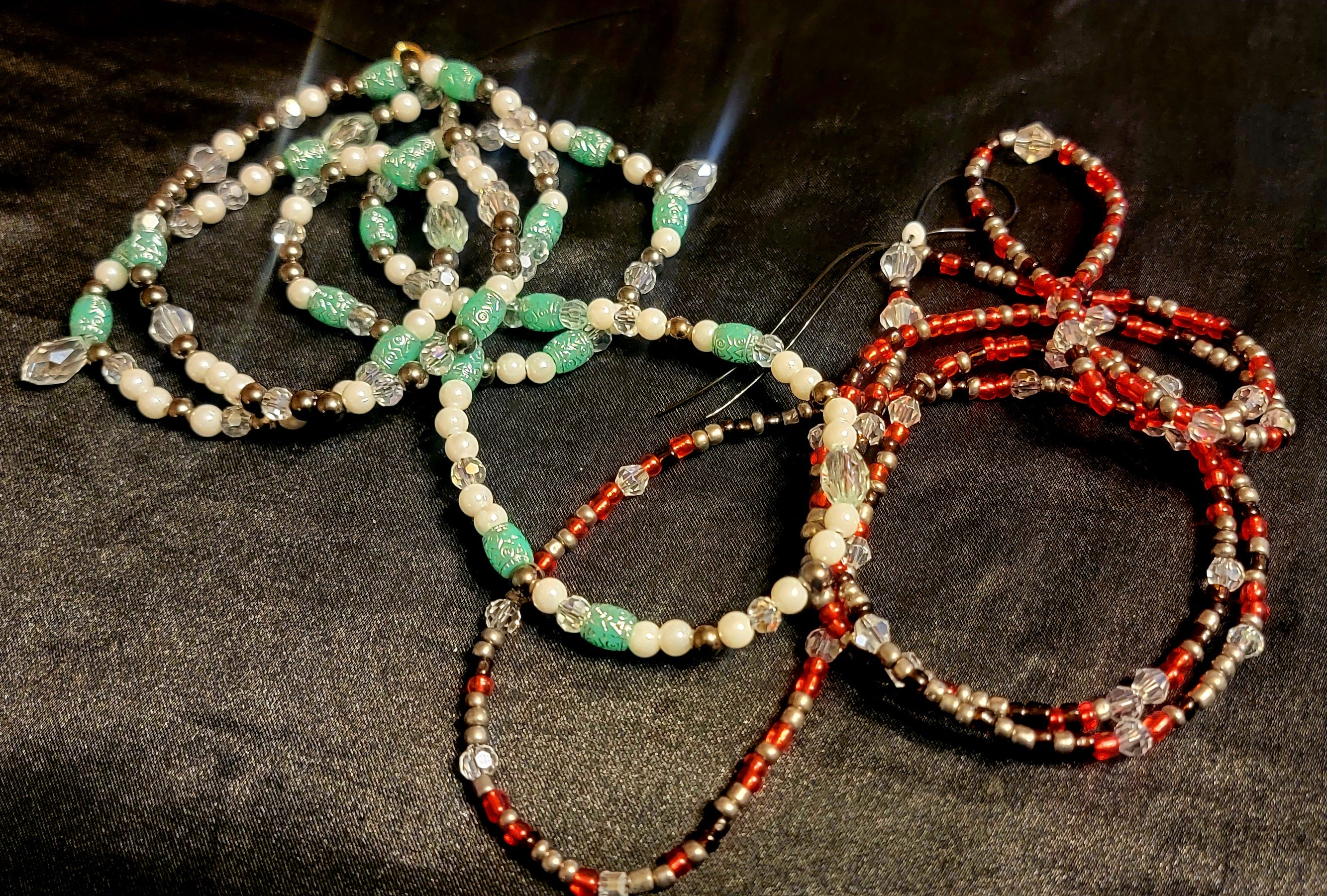 Waist Beads - Red & Green Duo
