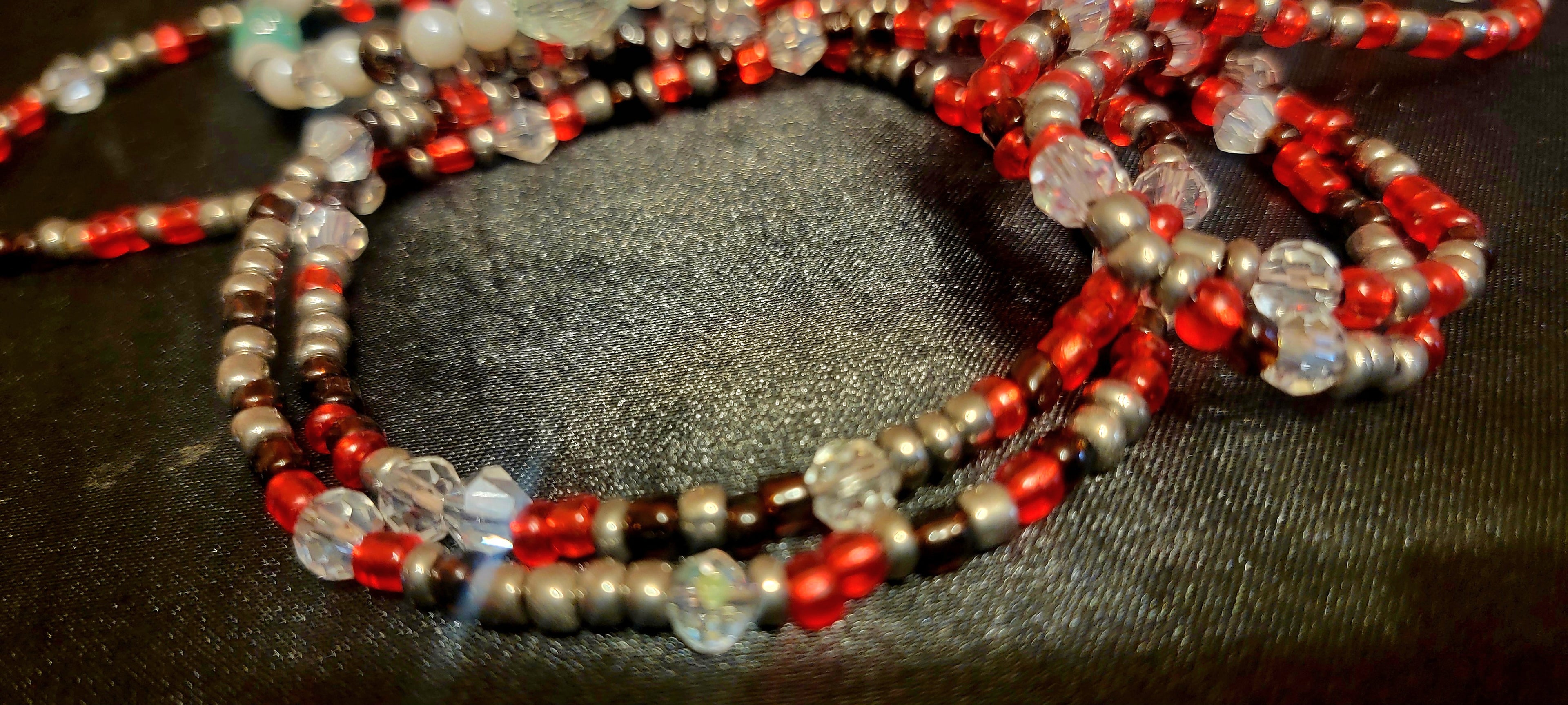 Waist Beads - Red & Green Duo