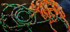 Waist Beads - Orange and Green Duo