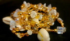 Waist Beads – Amethyst Chip, Cowrie Shell, and Gold Beaded