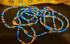 Waist Beads- Gold, Crystal, & Blue
