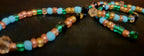 Waist beads - Green Black Crystal Blue Rose Gold