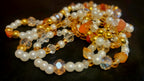 Waist Beads – Pearl Gold Crystal Clear Carnelian Hand Beaded