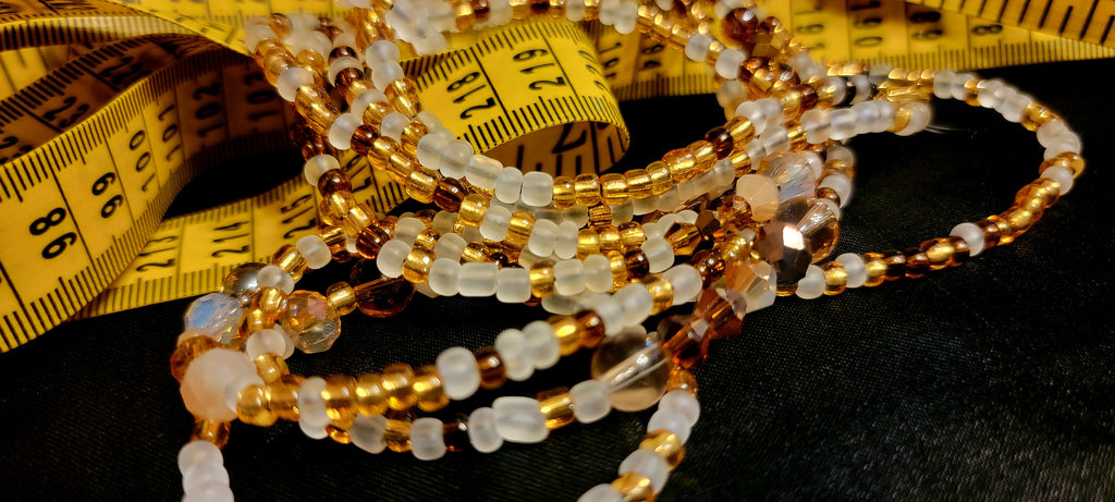 Waist Beads- Gold & Brown Crystals