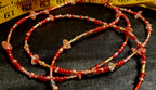 Waist Beads - The Chrissy Hand-made Red Pink Rose Quartz