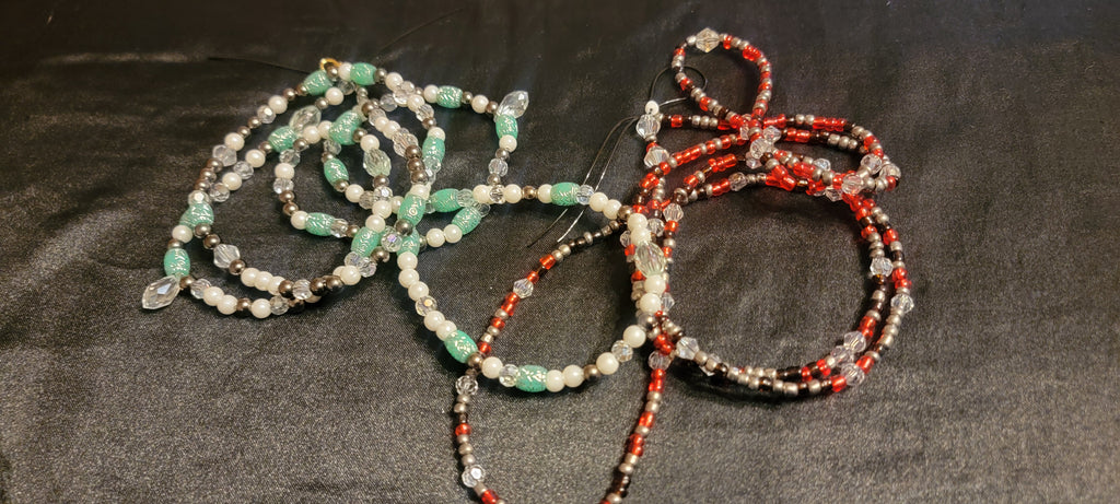 Waist Beads - Red & Green Duo