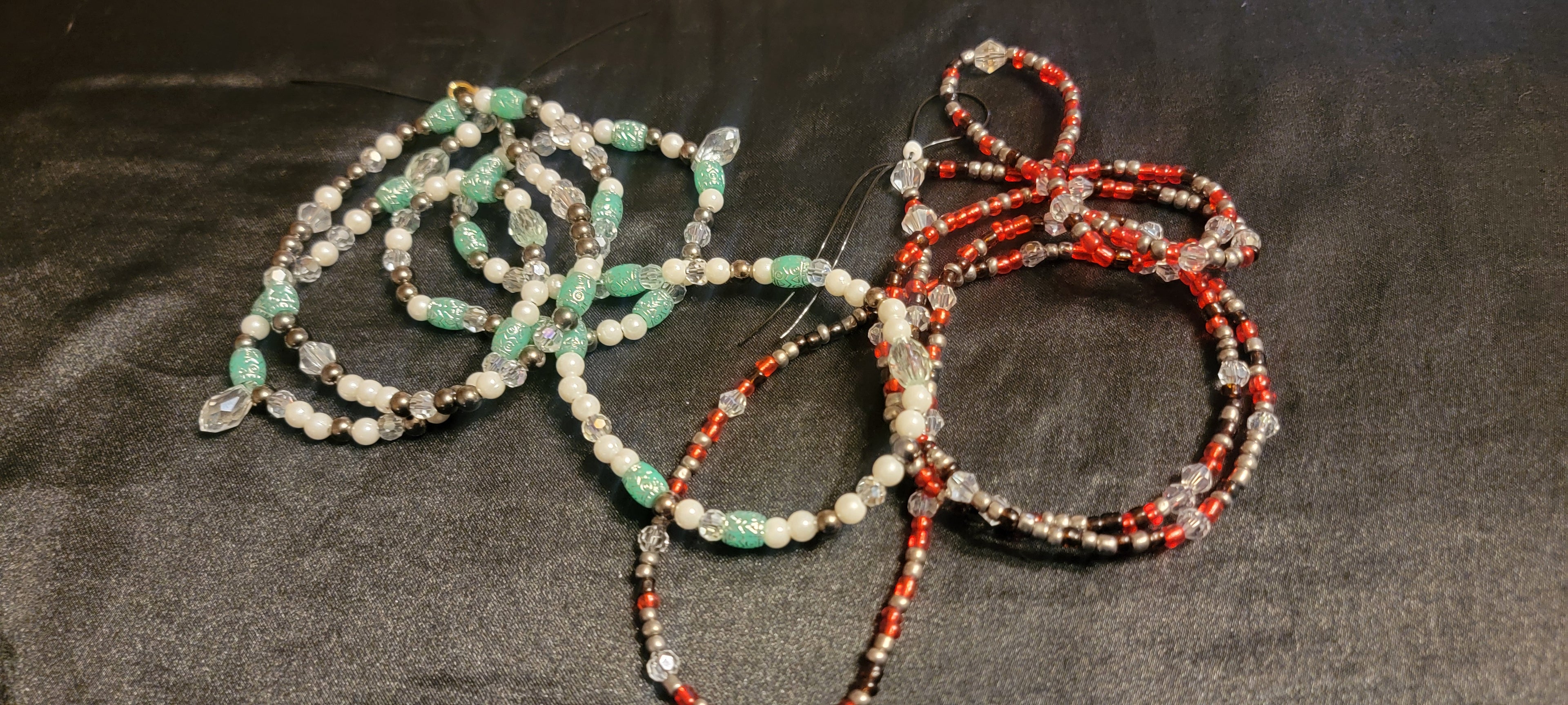 Waist Beads - Red & Green Duo