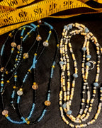 Waist Beads- Blue Black Yellow Duo