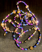 Waist beads - Galaxy inspired Hand-beaded with matching Anklet