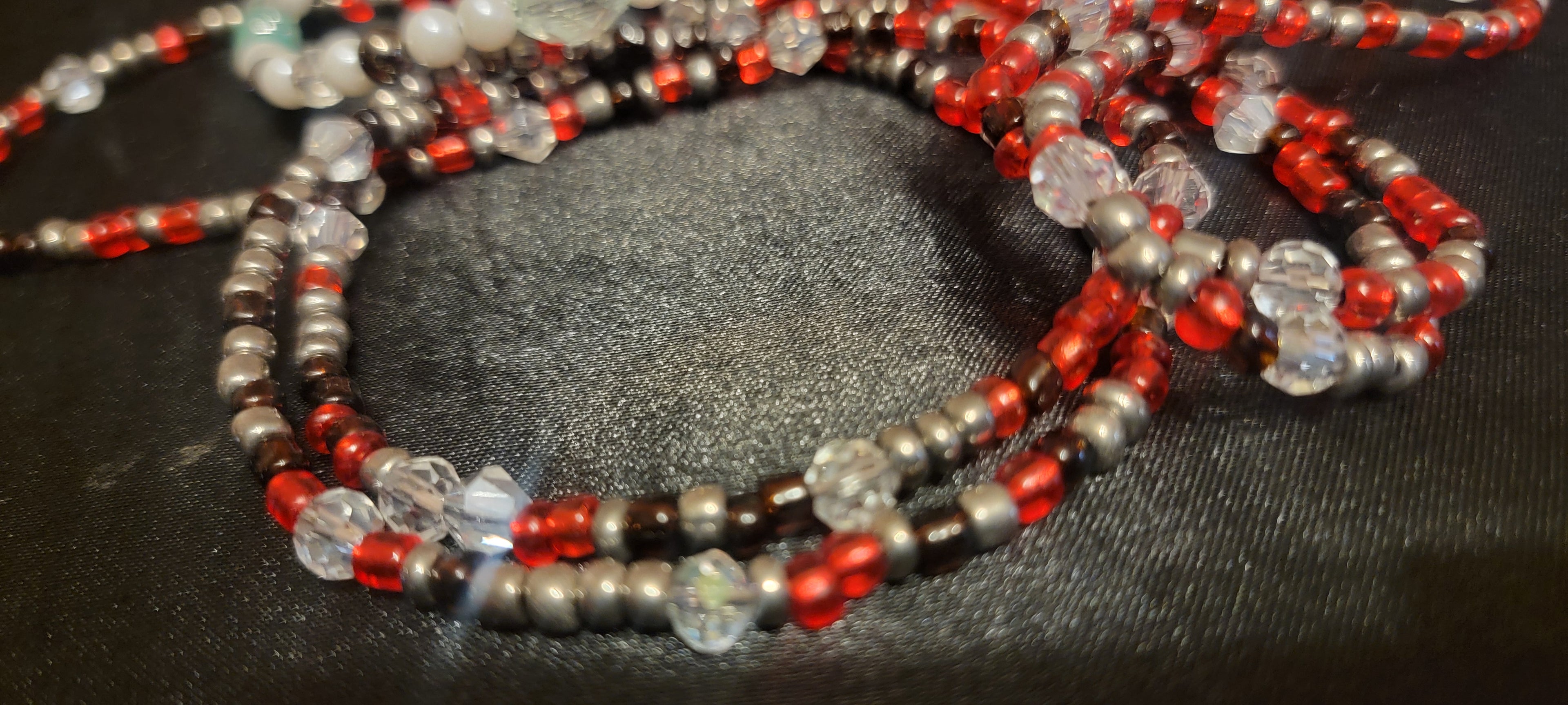 Waist Beads - Red & Green Duo