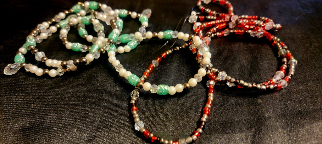 Waist Beads - Red & Green Duo