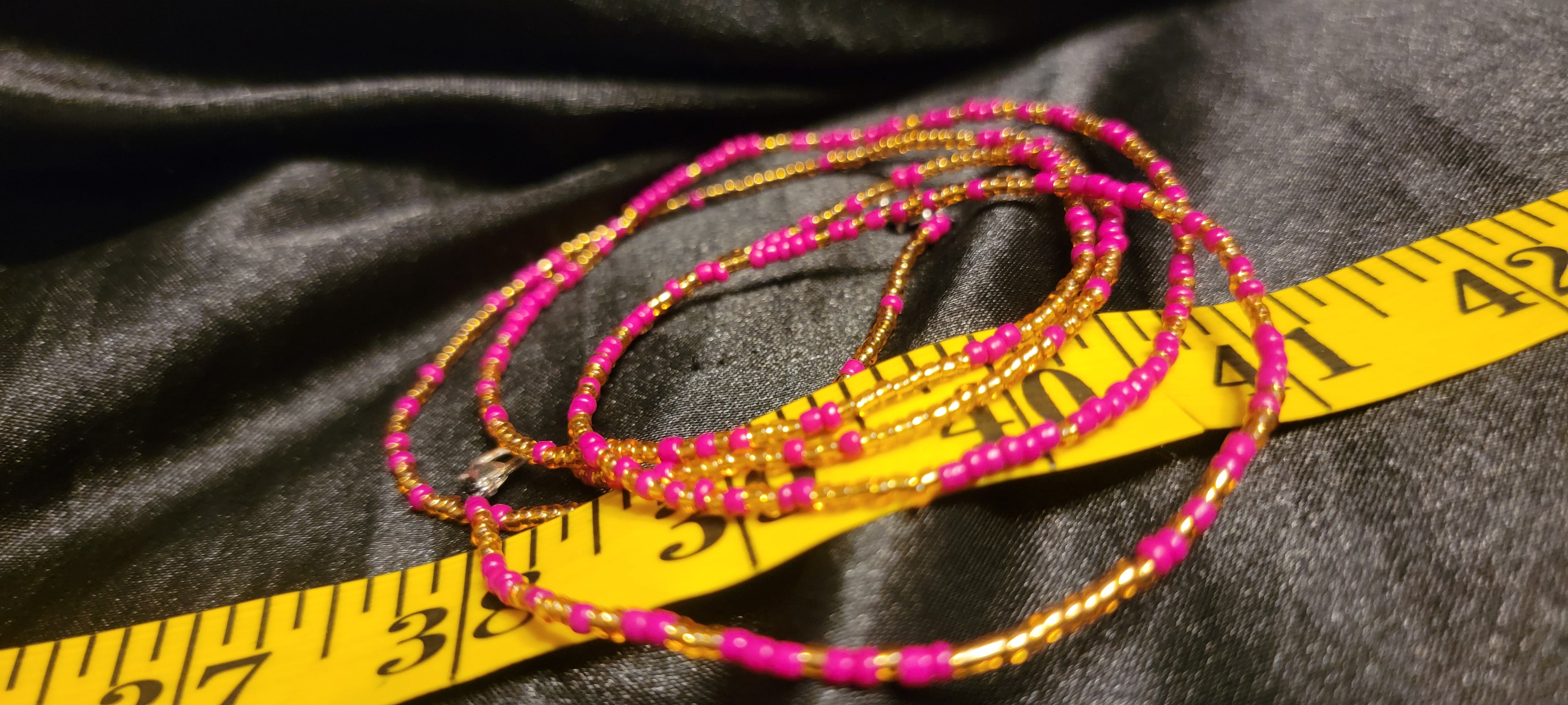 Waist Beads - Hot Pink & Gold