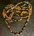 Waist Beads– Black Gold Crystal Galaxy Hand Beaded
