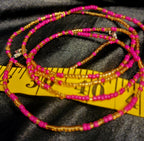 Waist Beads - Hot Pink & Gold