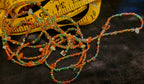 Waist Beads - Orange X Green Carnelian & Prehnite Hand Beaded