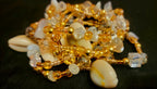 Waist Beads – Amethyst Chip, Cowrie Shell, and Gold Beaded