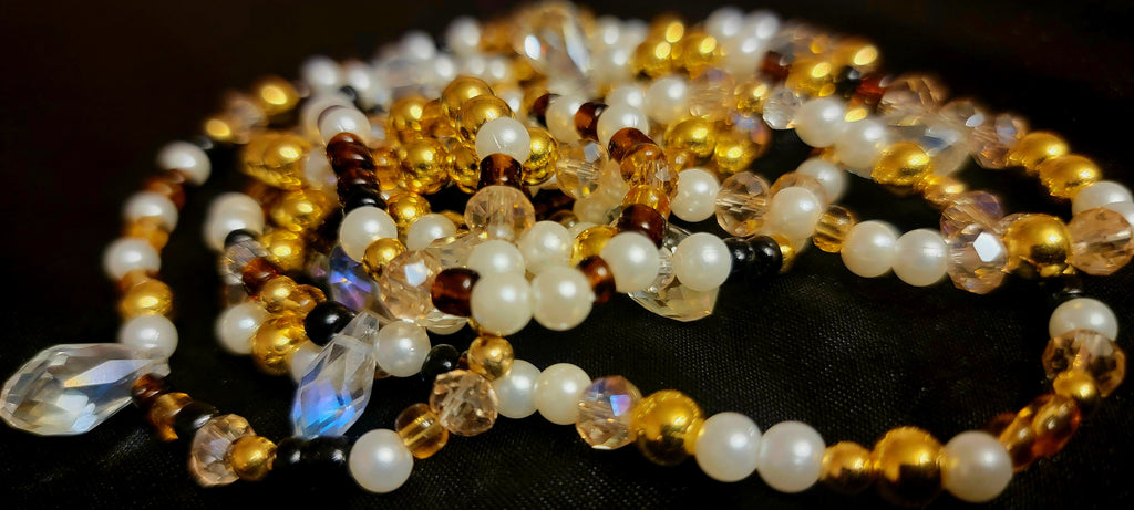 Waist Beads – Pearl, Gold, Crystal, Brown, Black