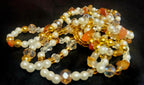 Waist Beads – Pearl Gold Crystal Clear Carnelian Hand Beaded