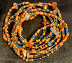 Waist Beads Carnelian X Aquamarine