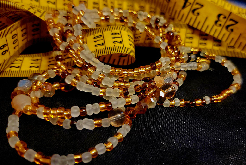 Waist Beads- Gold & Brown Crystals
