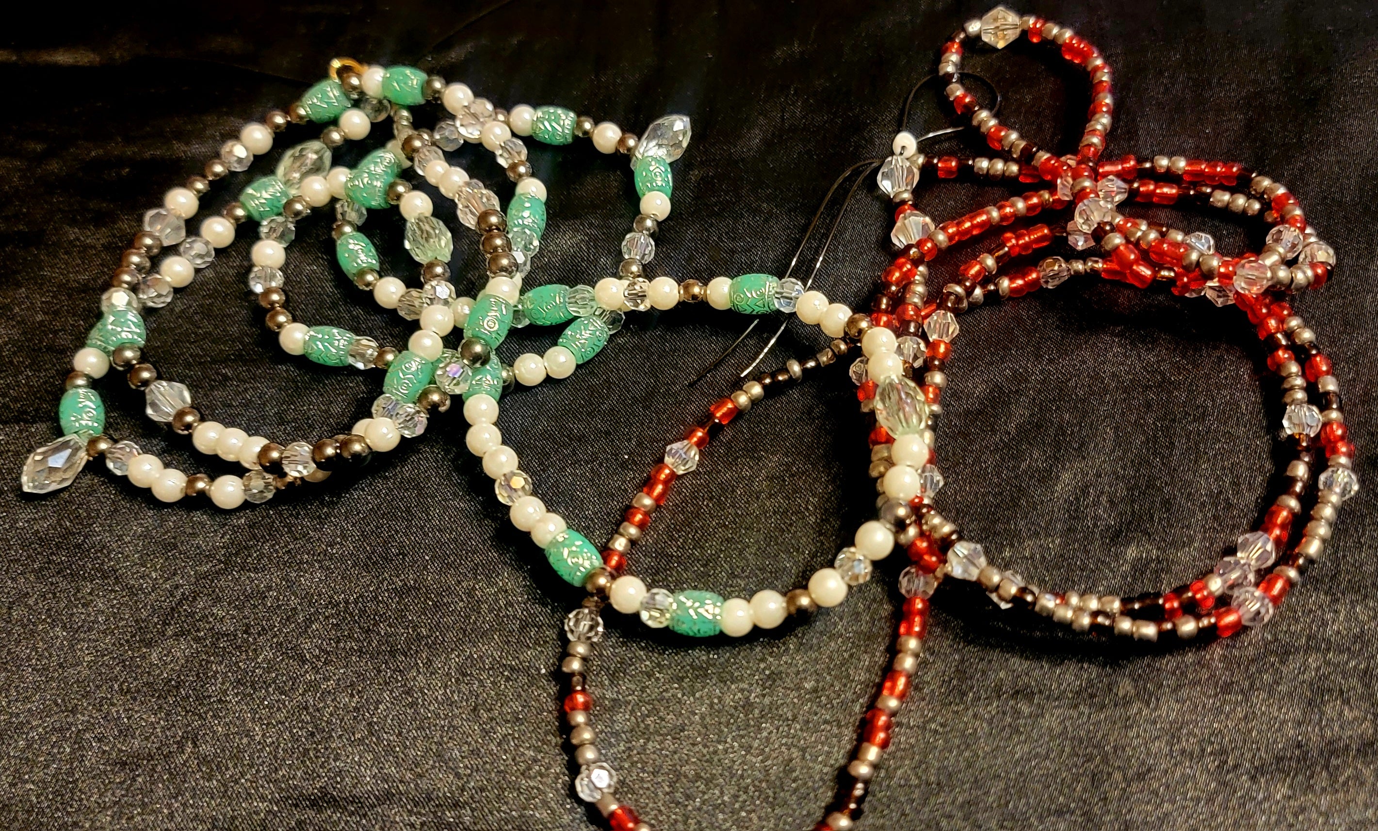 Waist Beads - Red & Green Duo