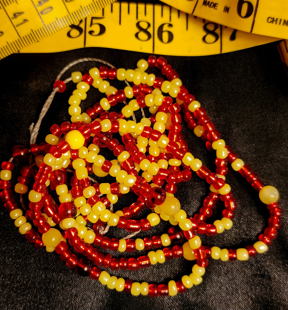 Red & Yellow Tie On Waist Beads