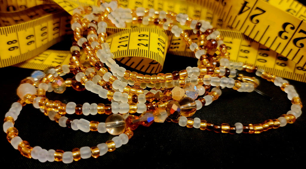 Waist Beads- Gold & Brown Crystals